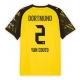 Borussia Dortmund Yan Couto #2 Hemma matchtröja 2025-26 Kortärmad Billigt Borussia Dortmund Yan Couto #2 Hemma matchtröja 2025-26 Kortärmad Billigt